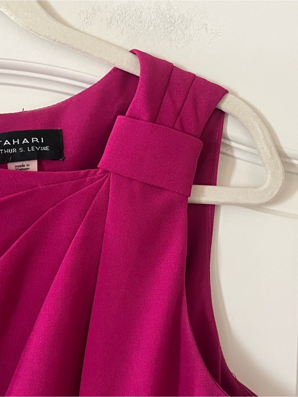 Tahari Fuchsia Dress Women's Sleeveless A-Line Dress Size 10 - Picture 8 of 15